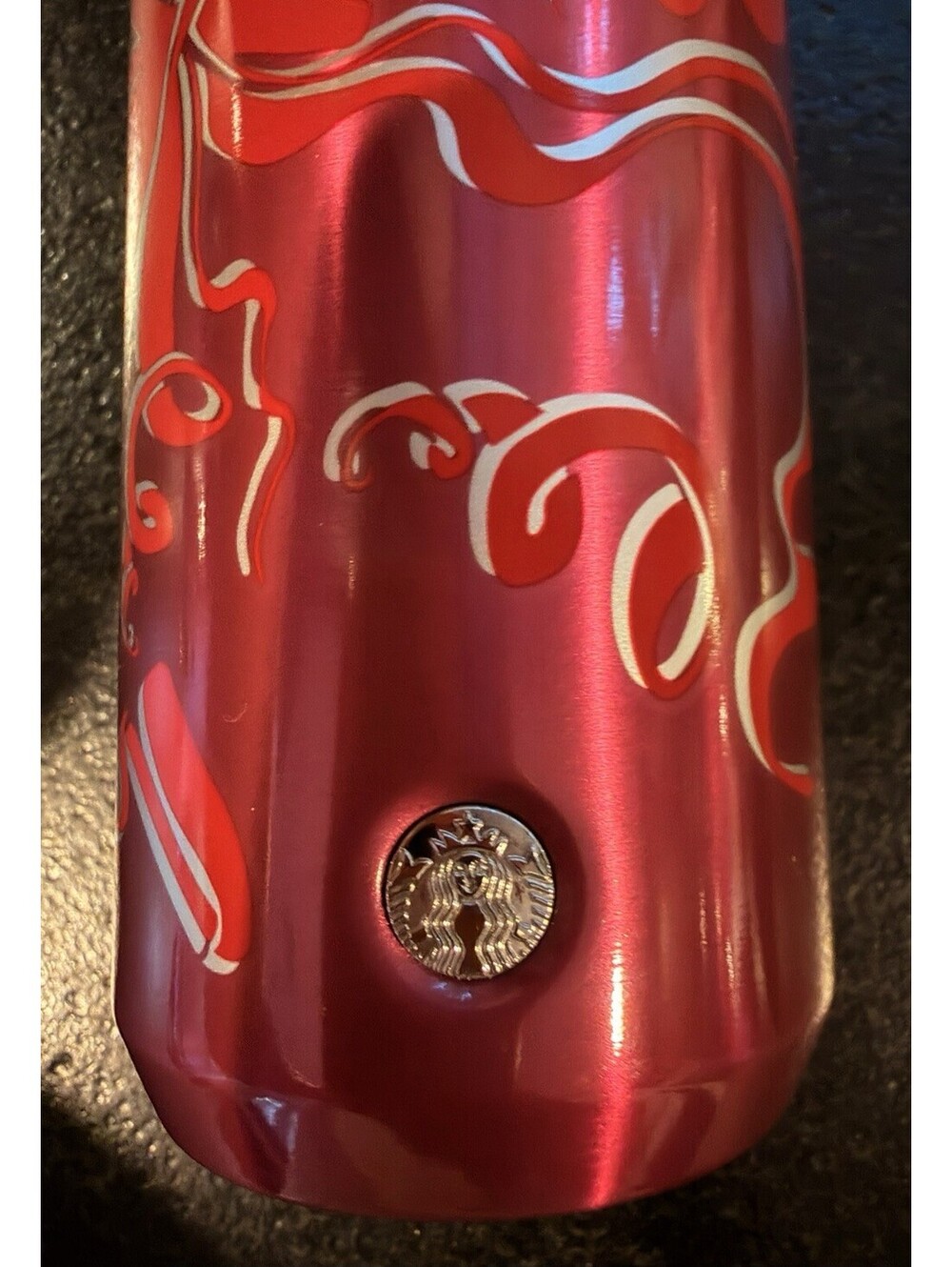 Starbucks 2023 Pink Red Silver Ribbon Stainless Steel Tumbler 12 Oz. - Picture 4 of 7
